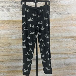 Glitter Crown print jogger in lower rise by chaser